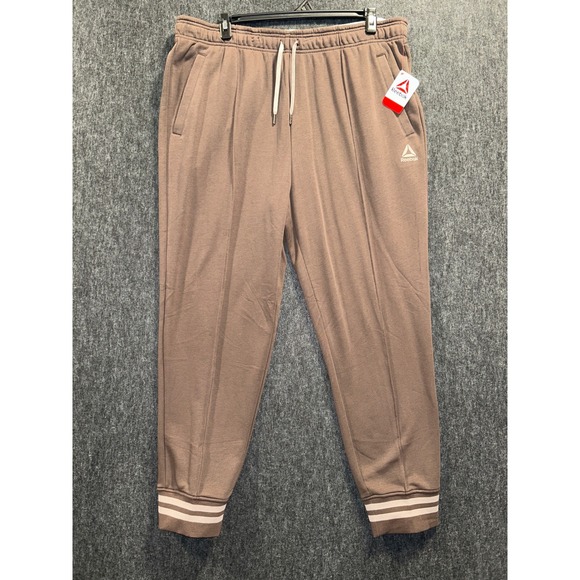 Reebok Other - Reebok RBK League Jogger Mens 2XL Chocolate Brown NEW Slim Fit Striped Cuffs